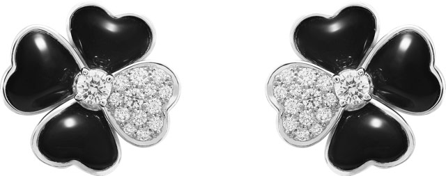 VCARO5BY00_Cosmos-medium-model-earrings,-white-gold,-onyx,-diamonds,-diamond-center_521375