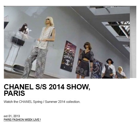 WATCH THE CHANEL / SPRING SUMMER 2014