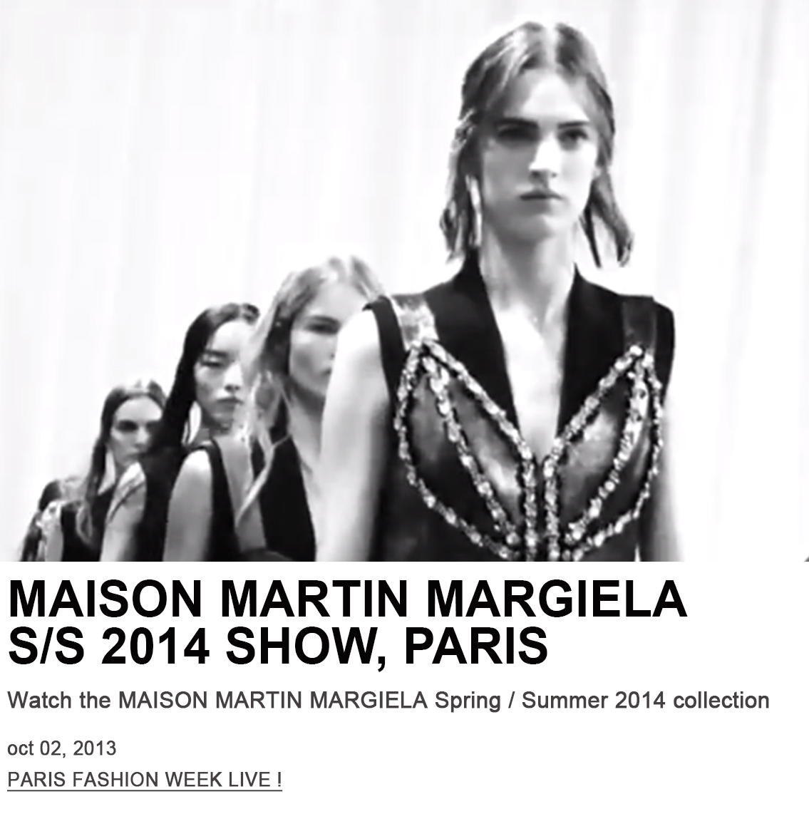 (video) MAISON MARTIN MARGIELA / SPRING SUMMER 2014