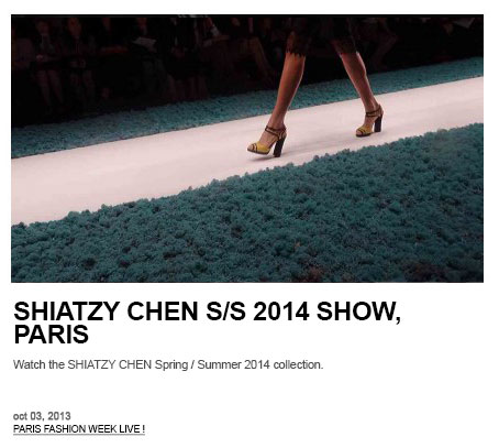 WATCH THE SHIATZY CHEN / SPRING SUMMER 2014