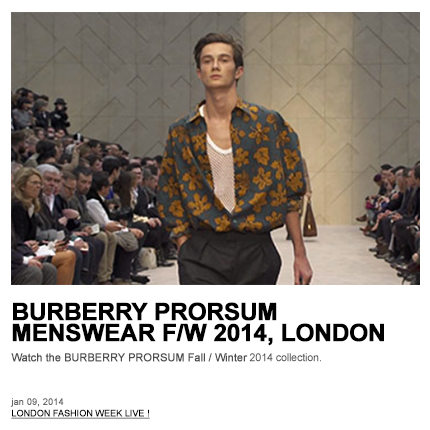 BURBERRY PRORSUM MEN F/W 2014 SHOW, LONDON