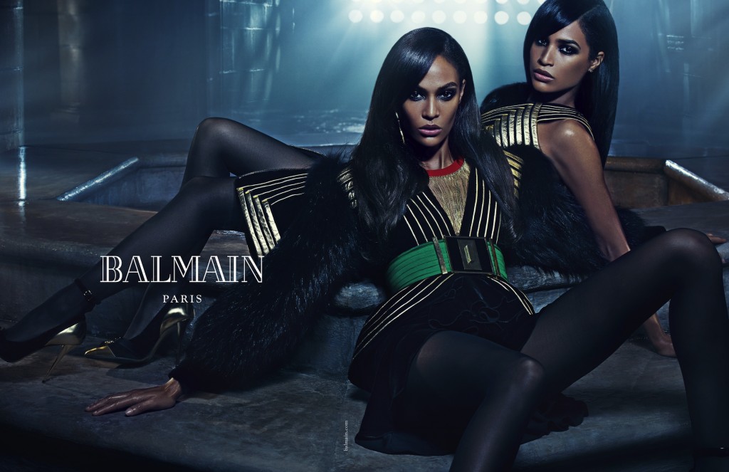 Balmain FW15 campaign Olivier Rousteing Joan Smalls Erika Smalls