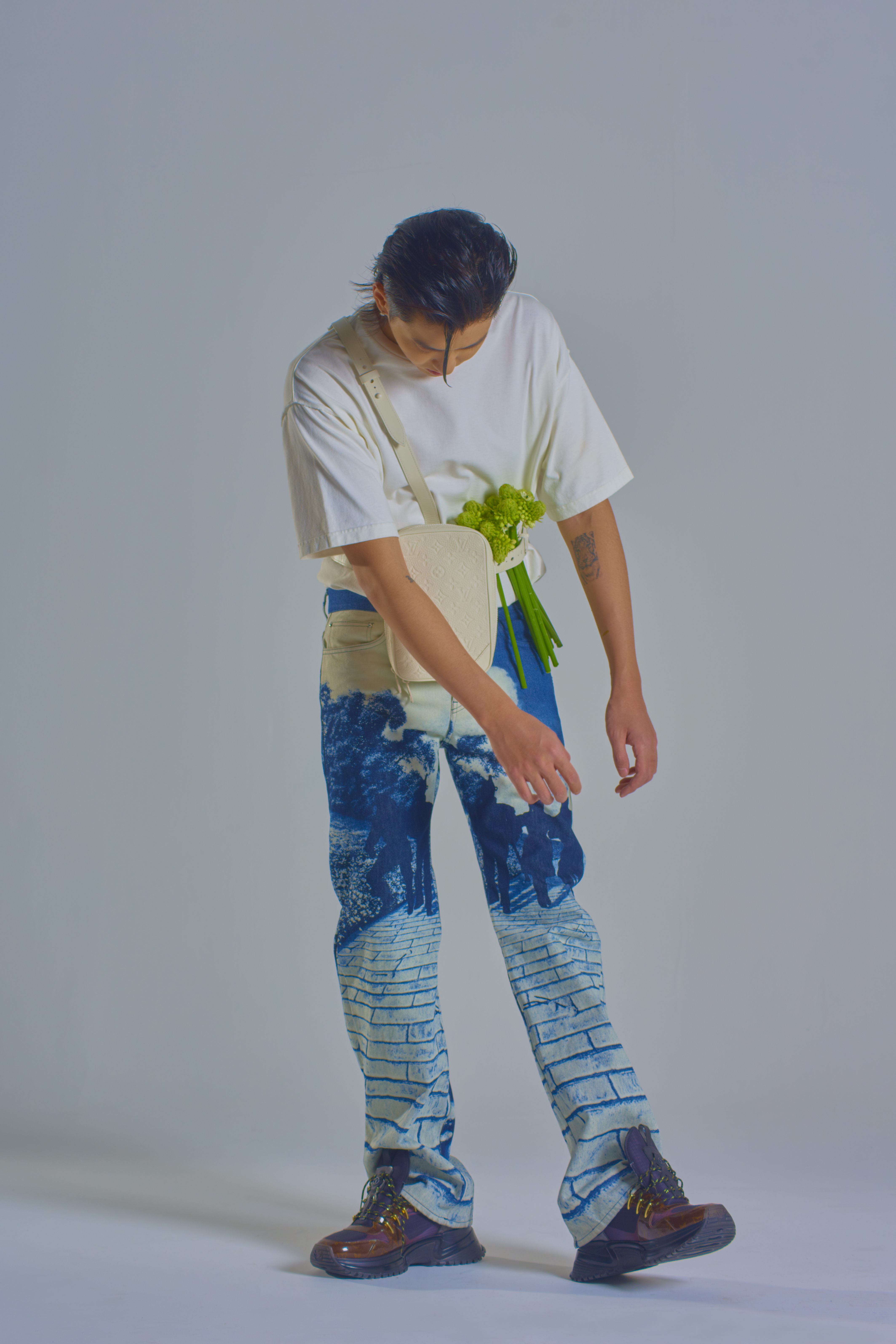 Louis Vuitton Tie Dye Flared Jeans